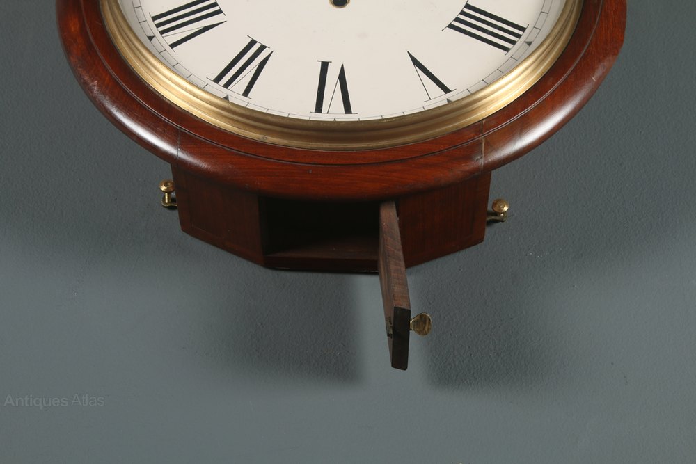 Antiques Atlas 15” Mahogany Smiths Enfield Station Wall Clock C.1930