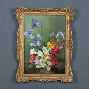 Oil Painting Of Spring Flowers By W. H. Barnes