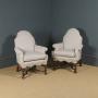 Pair Queen Ann Style Armchairs c1890