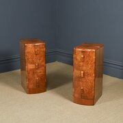 Pair Of Art Deco Bow Front Bedside Tables Chests