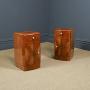 Pair of Art Deco Walnut Bedside Tables Cupboards