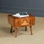 Small Art Deco Walnut Bedside / Lamp / Side Table 