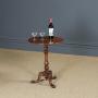 Victorian Burr Walnut Wine Lamp Round Tripod Table