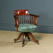 Victorian Mahogany Leather Revolving Desk Chair
