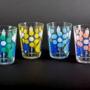 Retro Set of Four c1970s Cordial Glasses