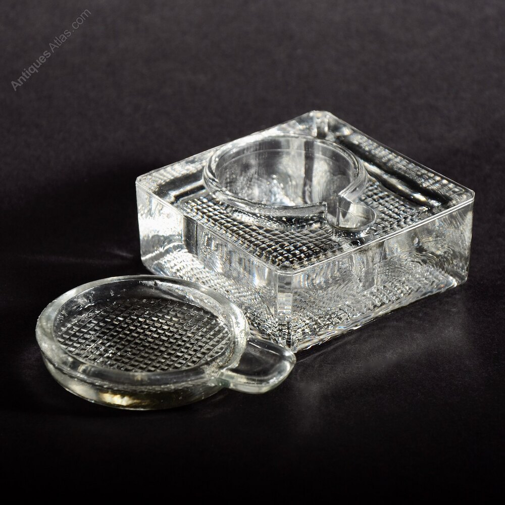 Antiques Atlas Vintage Woods Bros Glass Inkwell as645a1413 / YAG1616/9427