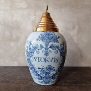 18th Century Dutch Delft Tobacco Jar. 