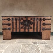 A 16th Century Iron Bound Coffer.