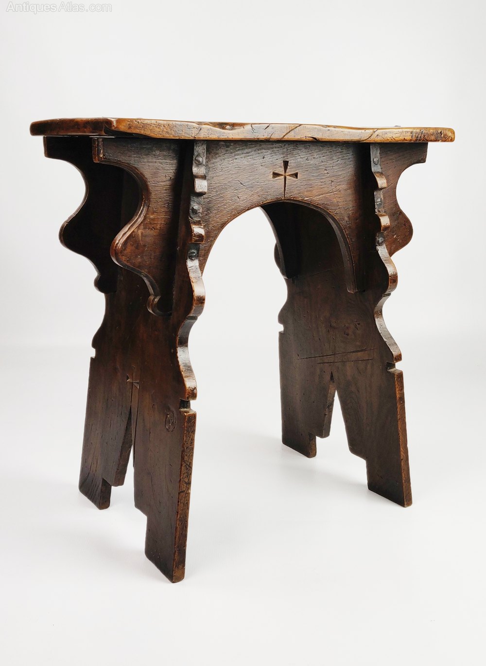 A 16th Century Style Boarded Oak Stool. Antiques Atlas