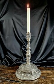 A Large 19thc Silver Plated Candlestick.