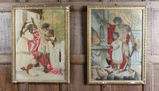 A Pair Of 18thc Silk Work Pictures.