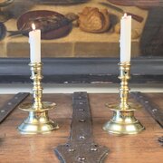 A Small Pair Of 17th Century Style Candlesticks.