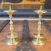 A Small Pair Of 17th Century Style Candlesticks.