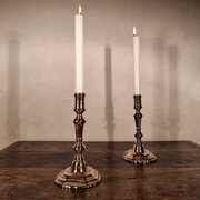 A Fine Pair Of Mid 18th Century Brass Candlesticks