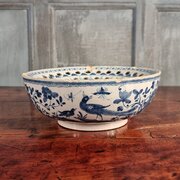A Rare 18thC English Delft Colander.
