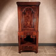 An 18th Century Style Welsh Corner Cupboard.